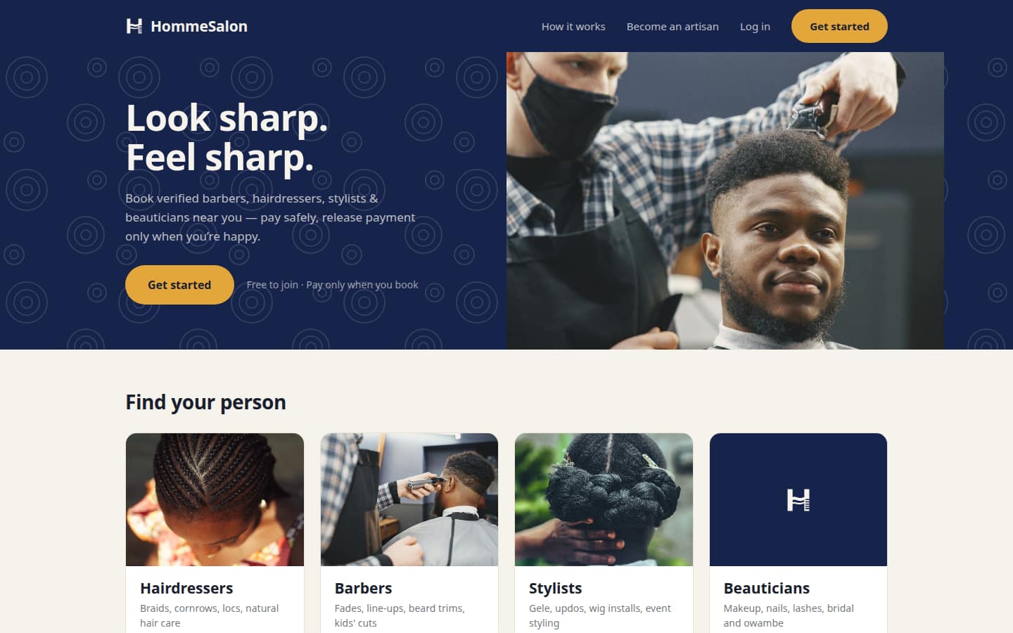 HommeSalon: Beauty · Booking marketplace